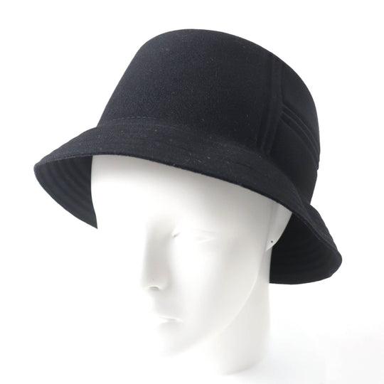 HERMES hat Main: 100% Lapin, Lining: 52% Cotton, Lining: 48% Rayon black DALTON Women Used Authentic