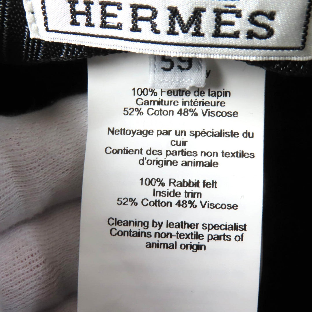 HERMES hat Main: 100% Lapin, Lining: 52% Cotton, Lining: 48% Rayon black DALTON Women Used Authentic