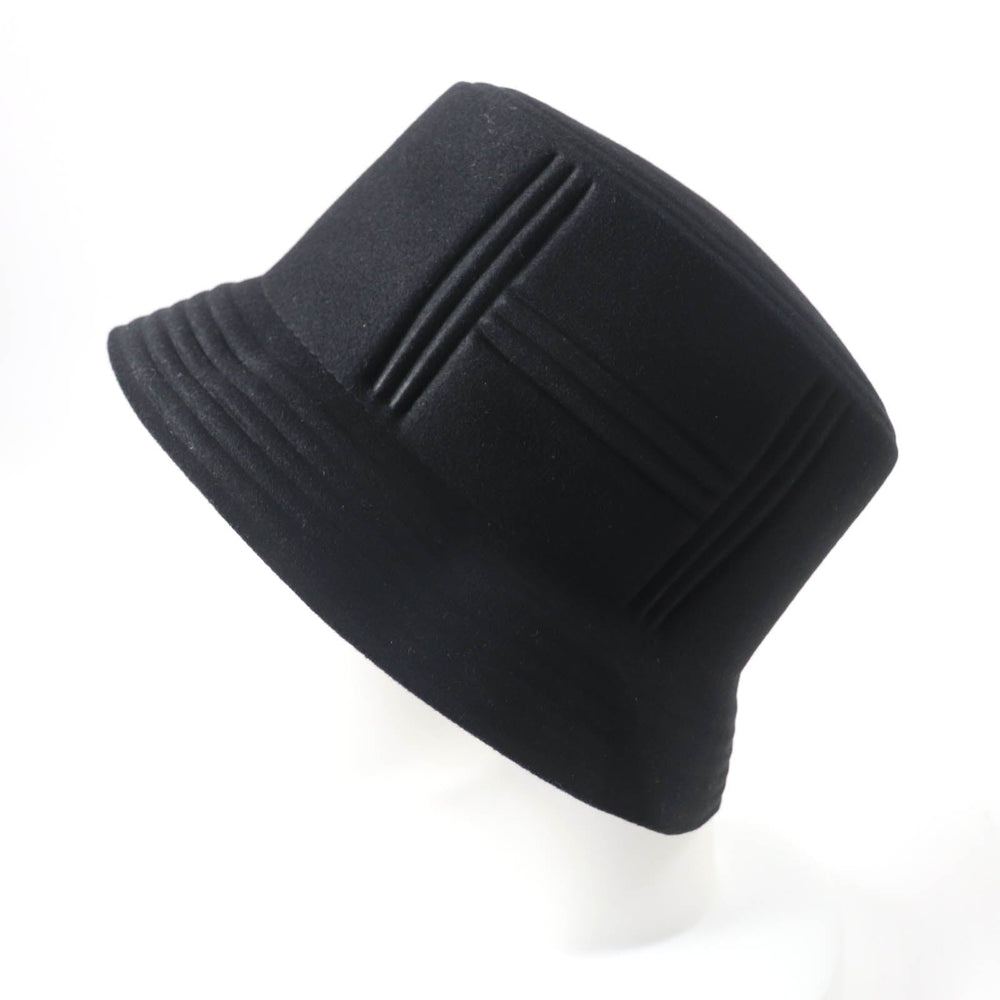 HERMES hat Main: 100% Lapin, Lining: 52% Cotton, Lining: 48% Rayon black DALTON Women Used Authentic