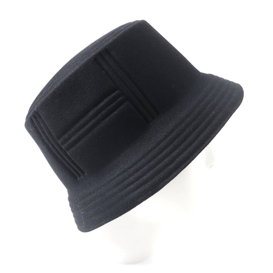 HERMES hat Main: 100% Lapin, Lining: 52% Cotton, Lining: 48% Rayon black DALTON Women Used Authentic