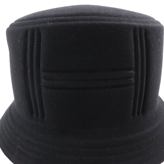 HERMES hat Main: 100% Lapin, Lining: 52% Cotton, Lining: 48% Rayon black DALTON Women Used Authentic