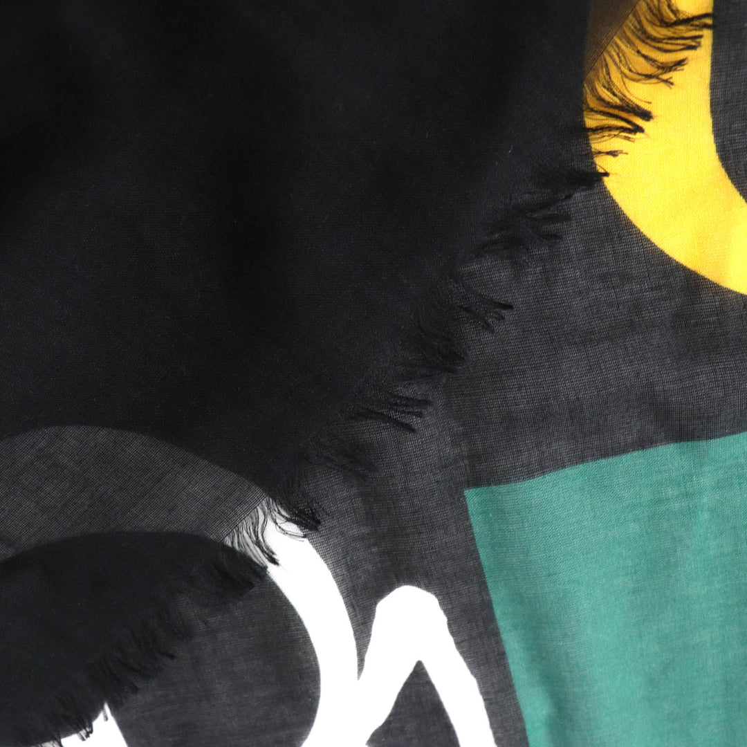 GUCCI scarf Main: 85% rayon, Main: 15% silk Black multicolor Women Used Authentic