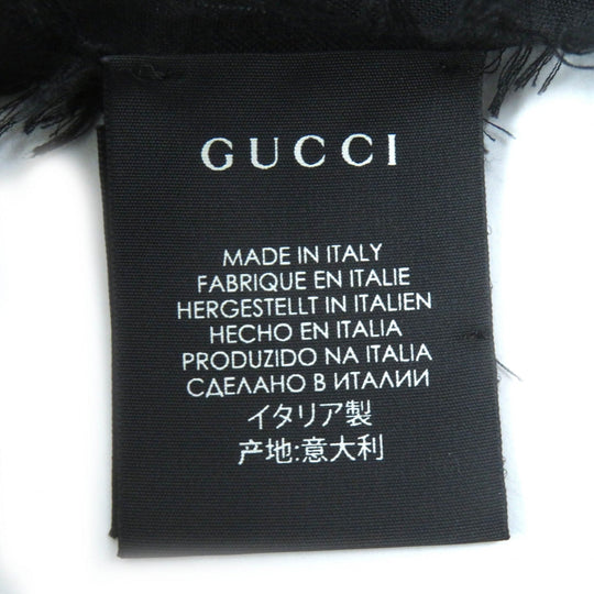 GUCCI scarf Main: 85% rayon, Main: 15% silk Black multicolor Women Used Authentic