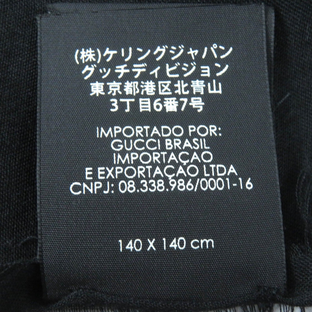 GUCCI scarf Main: 85% rayon, Main: 15% silk Black multicolor Women Used Authentic