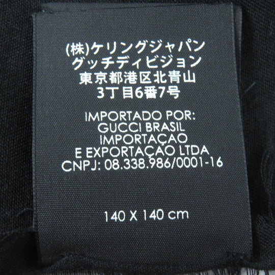 GUCCI scarf Main: 85% rayon, Main: 15% silk Black multicolor Women Used Authentic