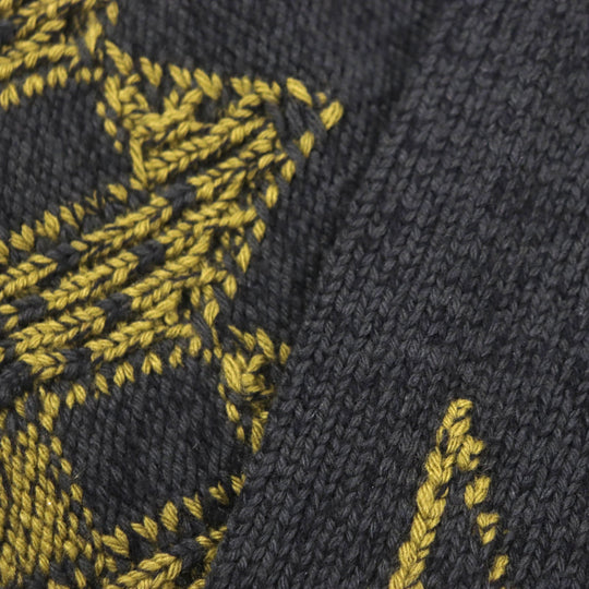 HERMES Scarf Main: 70% wool, Main: 30% cashmere Green Dark Gray mens Used Authentic