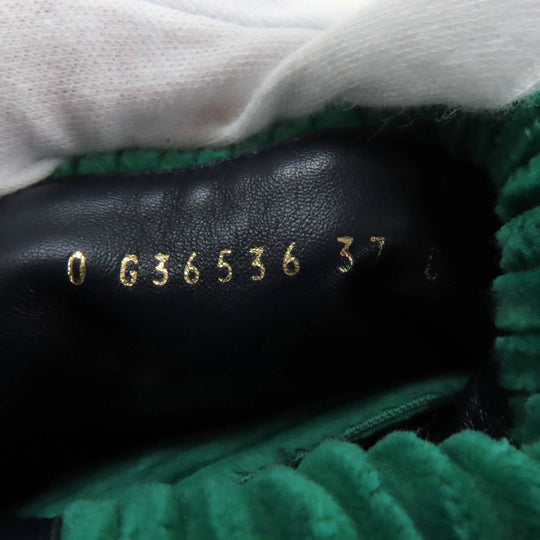 CHANEL short boots G36536 Main: suede leather, part: leather Navy green Women 37 Used Authentic