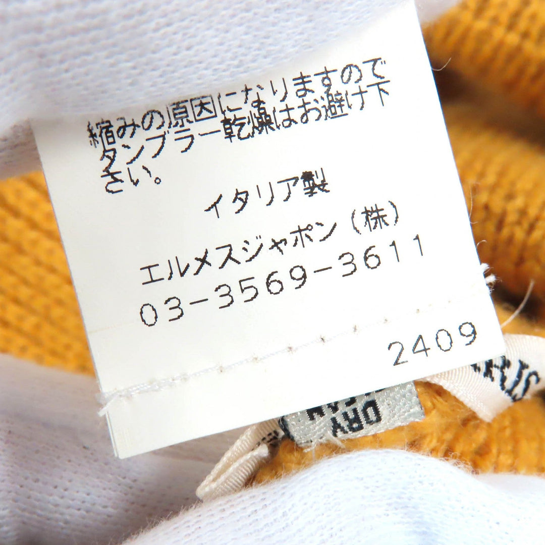 HERMES Knit cap Main: 100% cashmere yellow Women Used Authentic