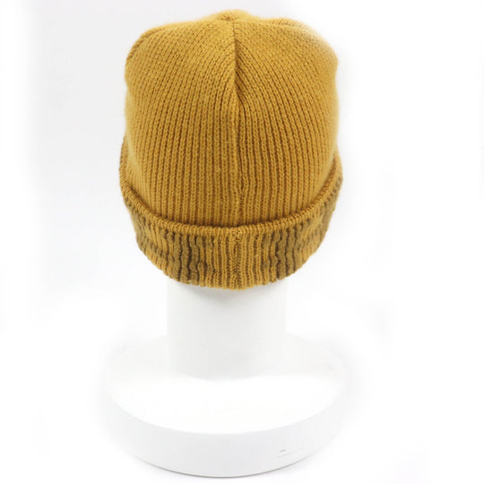 HERMES Knit cap Main: 100% cashmere yellow Women Used Authentic