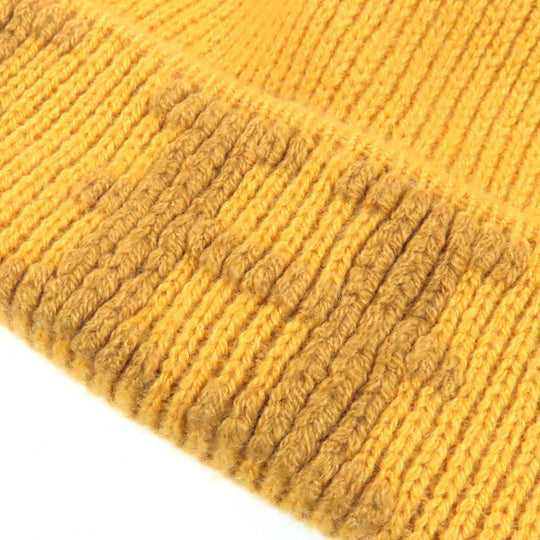 HERMES Knit cap Main: 100% cashmere yellow Women Used Authentic