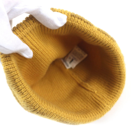 HERMES Knit cap Main: 100% cashmere yellow Women Used Authentic