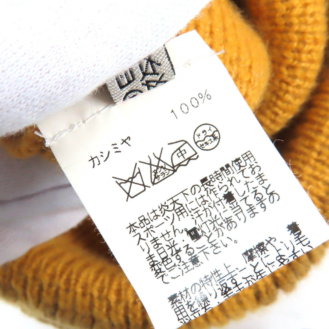 HERMES Knit cap Main: 100% cashmere yellow Women Used Authentic