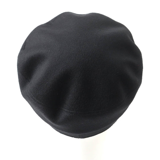 HERMES Casquette H222022N Outer: 100% cashmere, Lining: 65% rayon, Lining: 35% silk, Part: 56% cotton, Part: 44% rayon black Deauville Deauville Women 57 Used Authentic