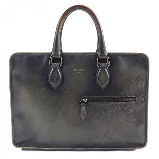 Berluti Briefcase Main: Scritto leather Gray type Anjoul mens Used Authentic
