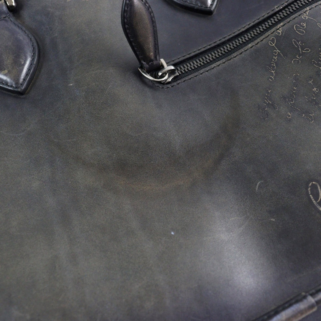 Berluti Briefcase Main: Scritto leather Gray type Anjoul mens Used Authentic