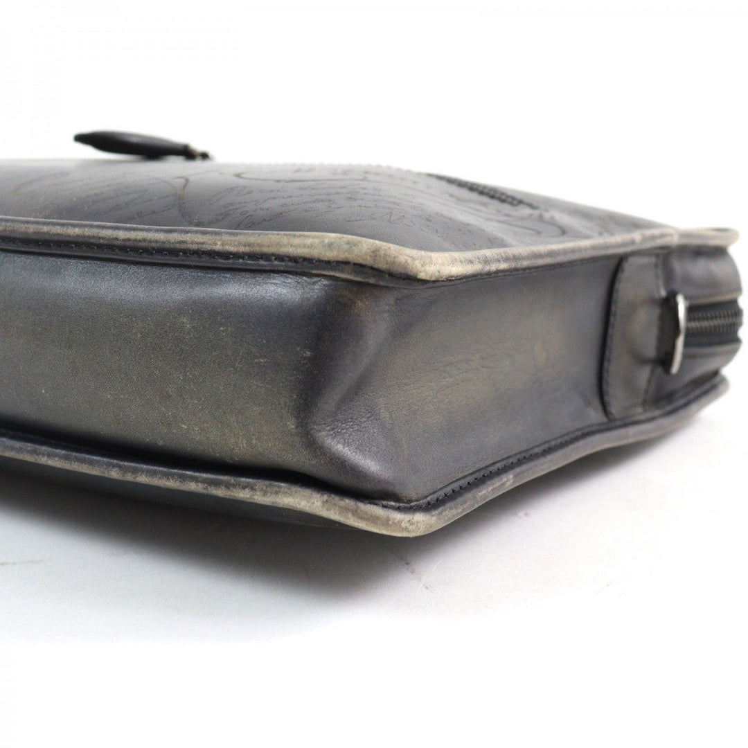 Berluti Briefcase Main: Scritto leather Gray type Anjoul mens Used Authentic