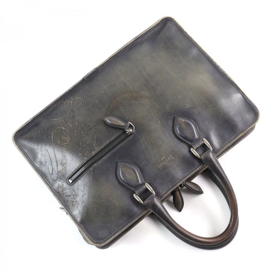 Berluti Briefcase Main: Scritto leather Gray type Anjoul mens Used Authentic