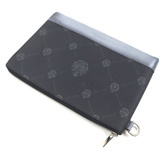Berluti Clutch bag Main: PVC, Part: Leather Black Blue Gray Nino GM mens Used Authentic