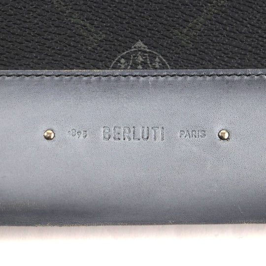 Berluti Clutch bag Main: PVC, Part: Leather Black Blue Gray Nino GM mens Used Authentic
