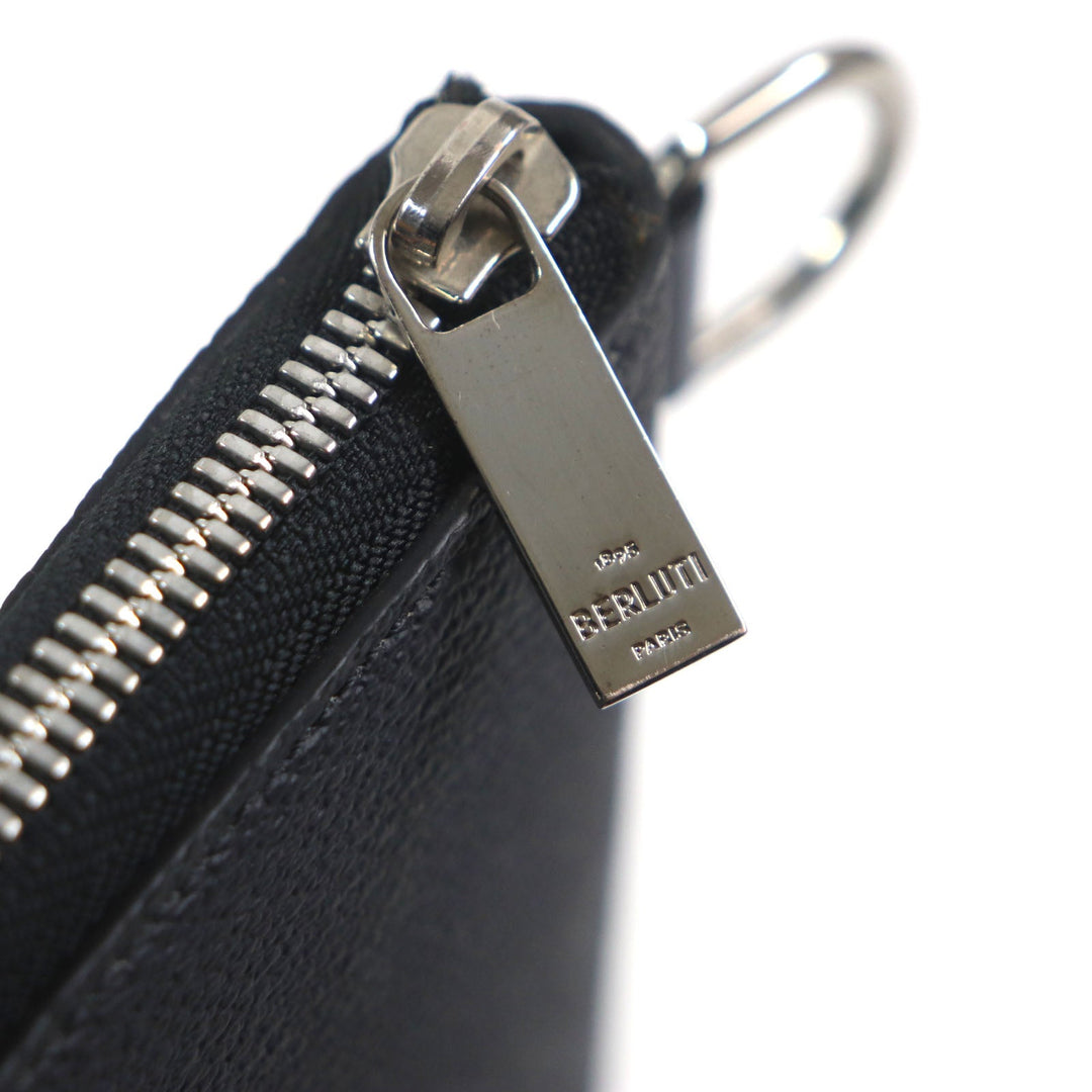 Berluti Clutch bag Main: PVC, Part: Leather Black Blue Gray Nino GM mens Used Authentic