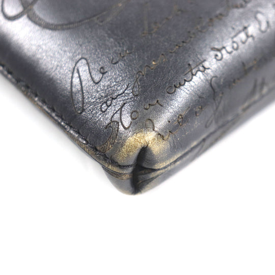 Berluti Clutch bag Main: Venezia calf leather Dark gray Nino GM Scritto Leather Clutch mens Used Authentic