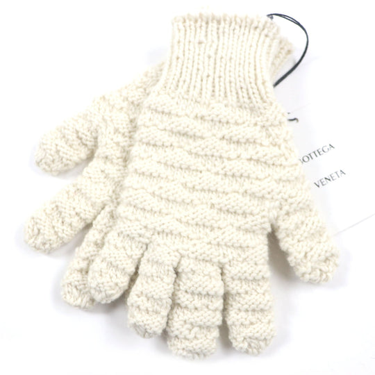 BOTTEGAVENETA gloves 670159 V10K0 Main: 100% wool white mens M Used Authentic