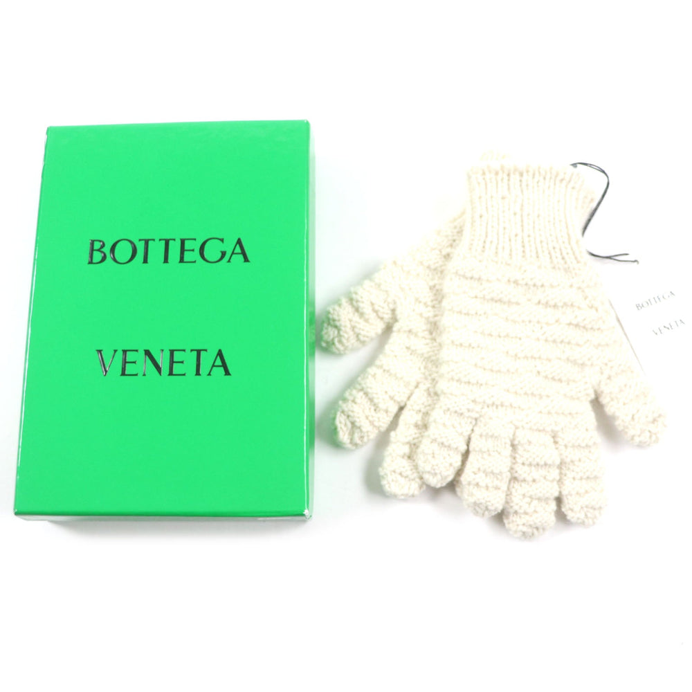 BOTTEGAVENETA gloves 670159 V10K0 Main: 100% wool white mens M Used Authentic