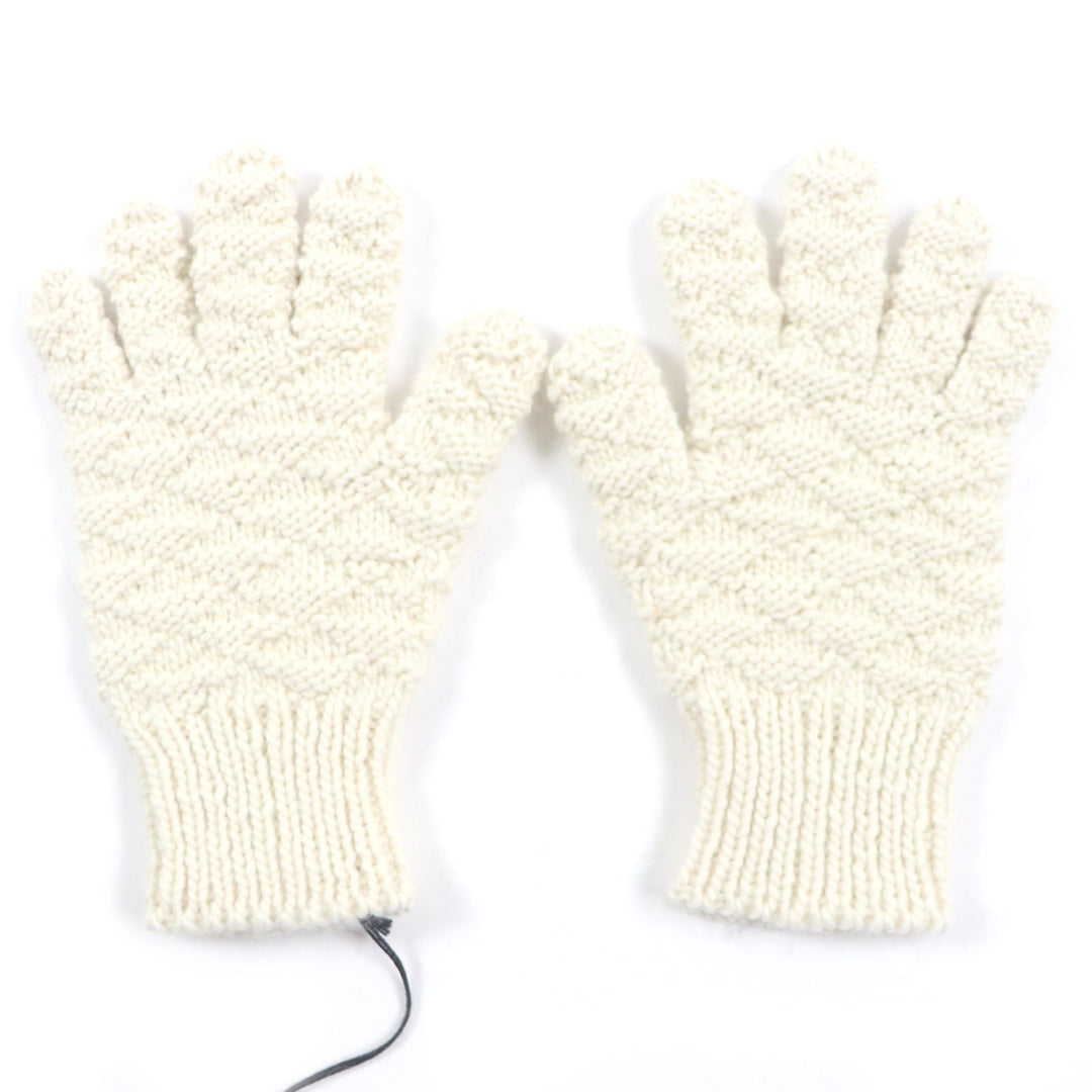 BOTTEGAVENETA gloves 670159 V10K0 Main: 100% wool white mens M Used Authentic