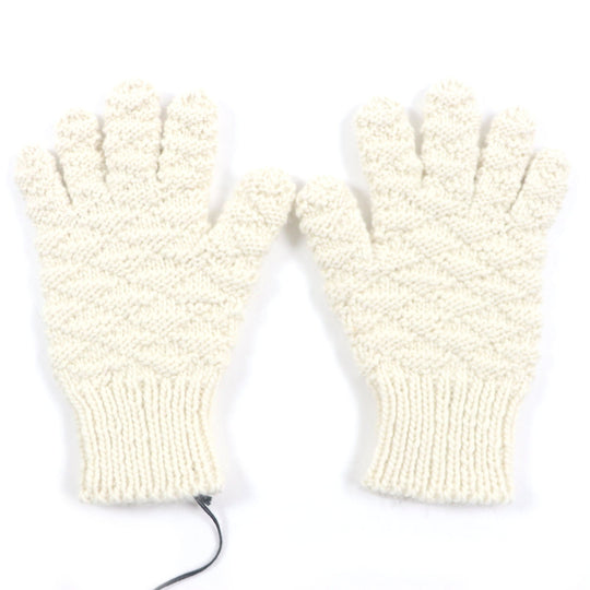 BOTTEGAVENETA gloves 670159 V10K0 Main: 100% wool white mens M Used Authentic