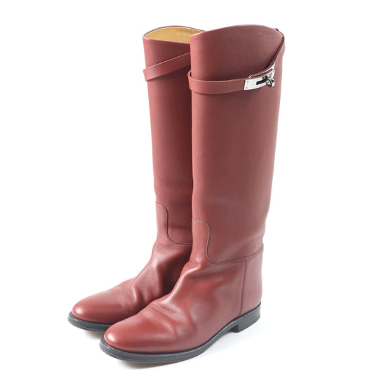 HERMES boots Main: Leather Red type Women 37 Used Authentic