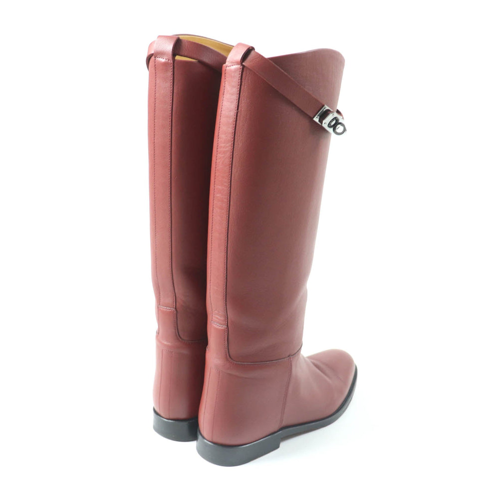 HERMES boots Main: Leather Red type Women 37 Used Authentic