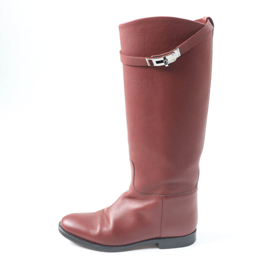 HERMES boots Main: Leather Red type Women 37 Used Authentic