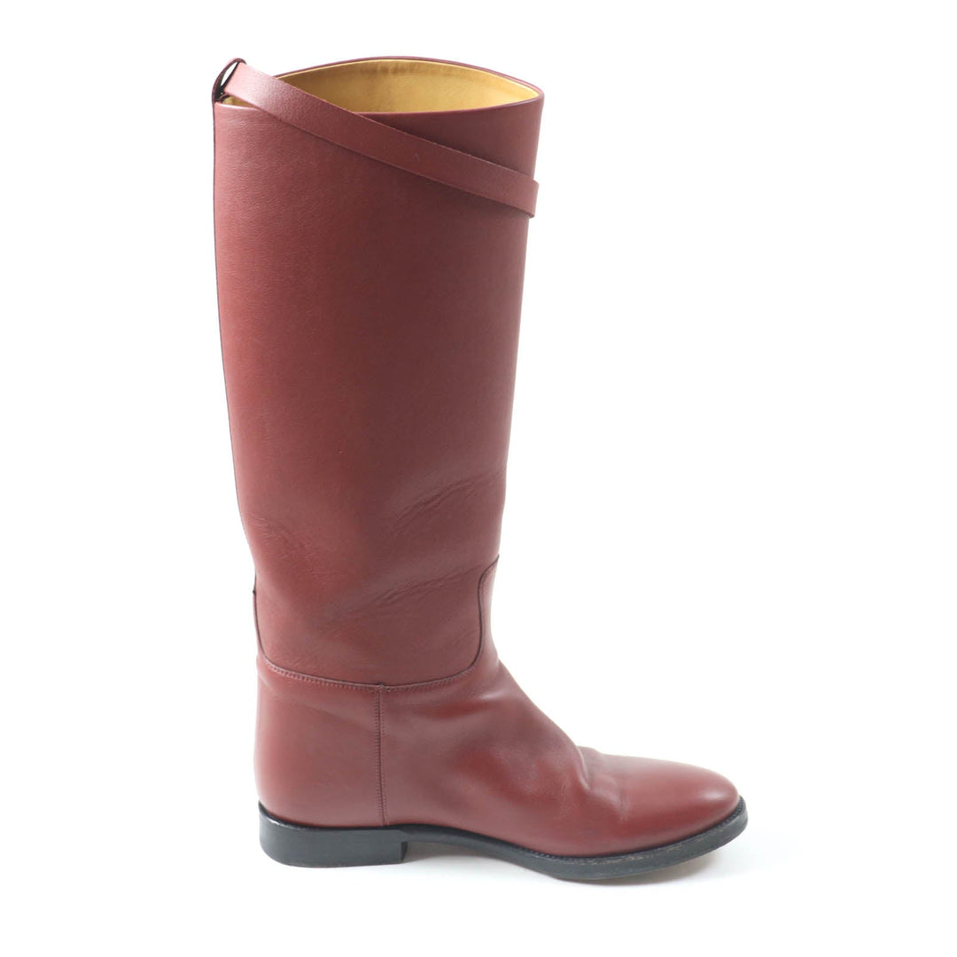HERMES boots Main: Leather Red type Women 37 Used Authentic