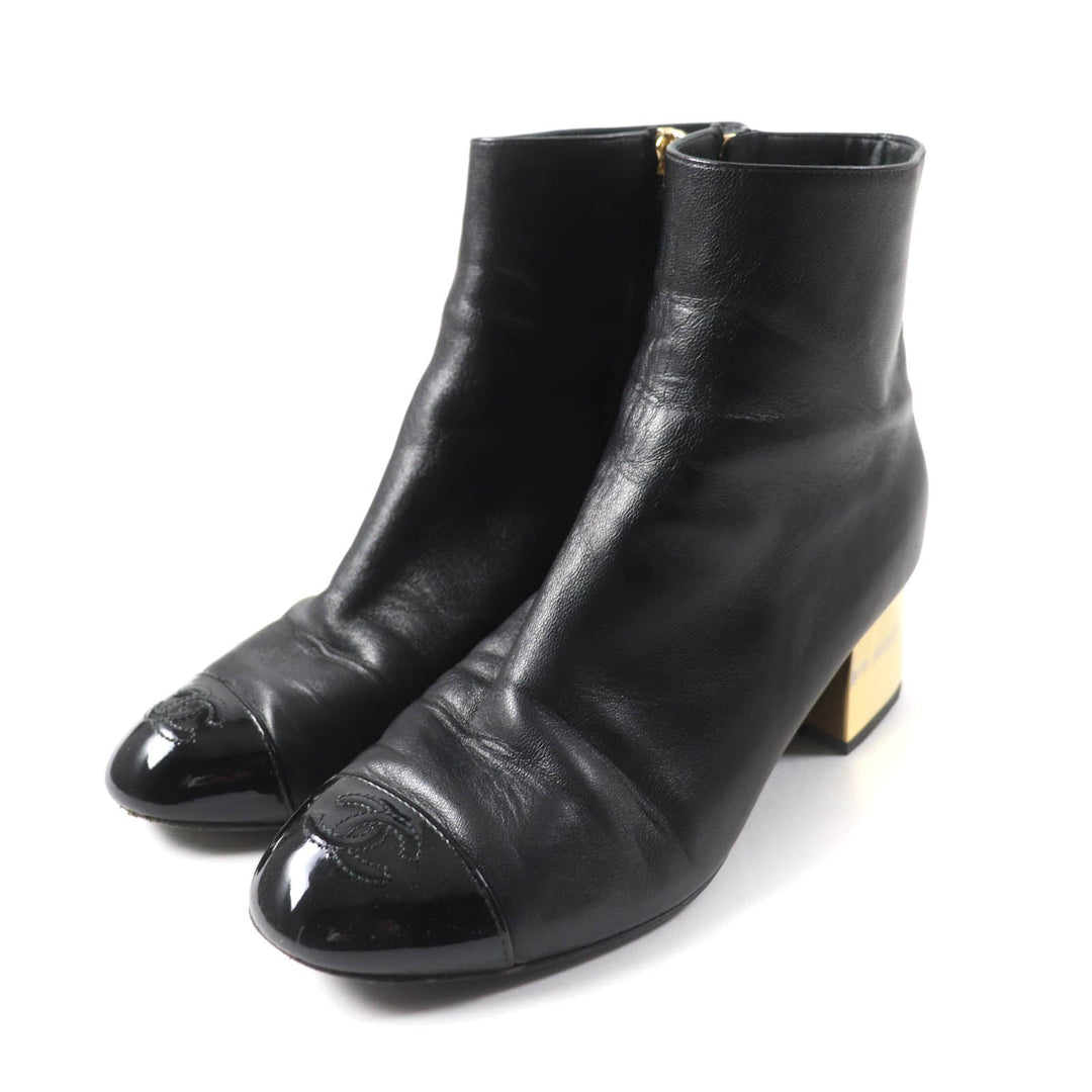 CHANEL Knee-high boots G38428 21K Main: Leather, Part: Patent leather black Women 37 Used Authentic