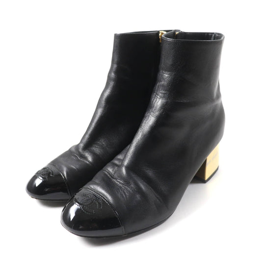 CHANEL Knee-high boots G38428 21K Main: Leather, Part: Patent leather black Women 37 Used Authentic