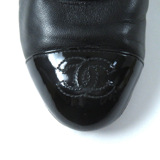 CHANEL Knee-high boots G38428 21K Main: Leather, Part: Patent leather black Women 37 Used Authentic