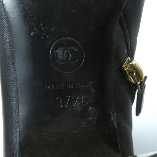 CHANEL Knee-high boots G38428 21K Main: Leather, Part: Patent leather black Women 37 Used Authentic