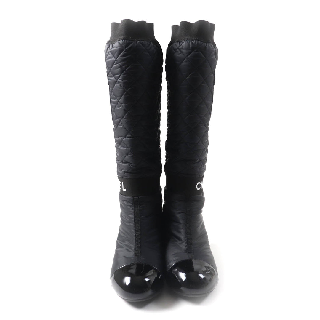 CHANEL Knee-high boots G38428 21K Main: Leather, Part: Patent leather black Women 37 Used Authentic