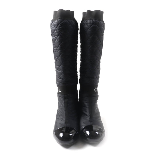 CHANEL Knee-high boots G38428 21K Main: Leather, Part: Patent leather black Women 37 Used Authentic