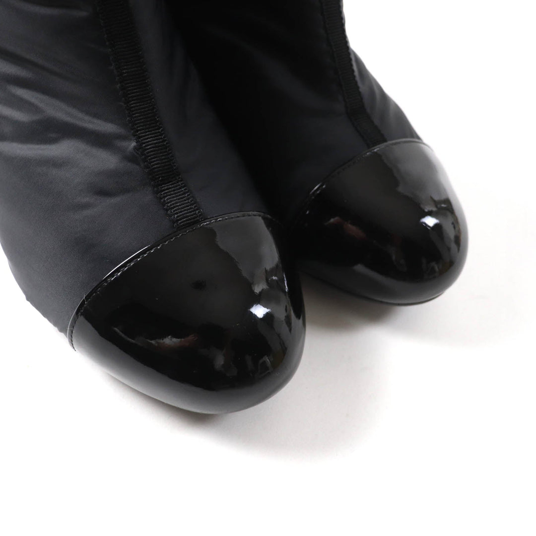 CHANEL Knee-high boots G38428 21K Main: Leather, Part: Patent leather black Women 37 Used Authentic
