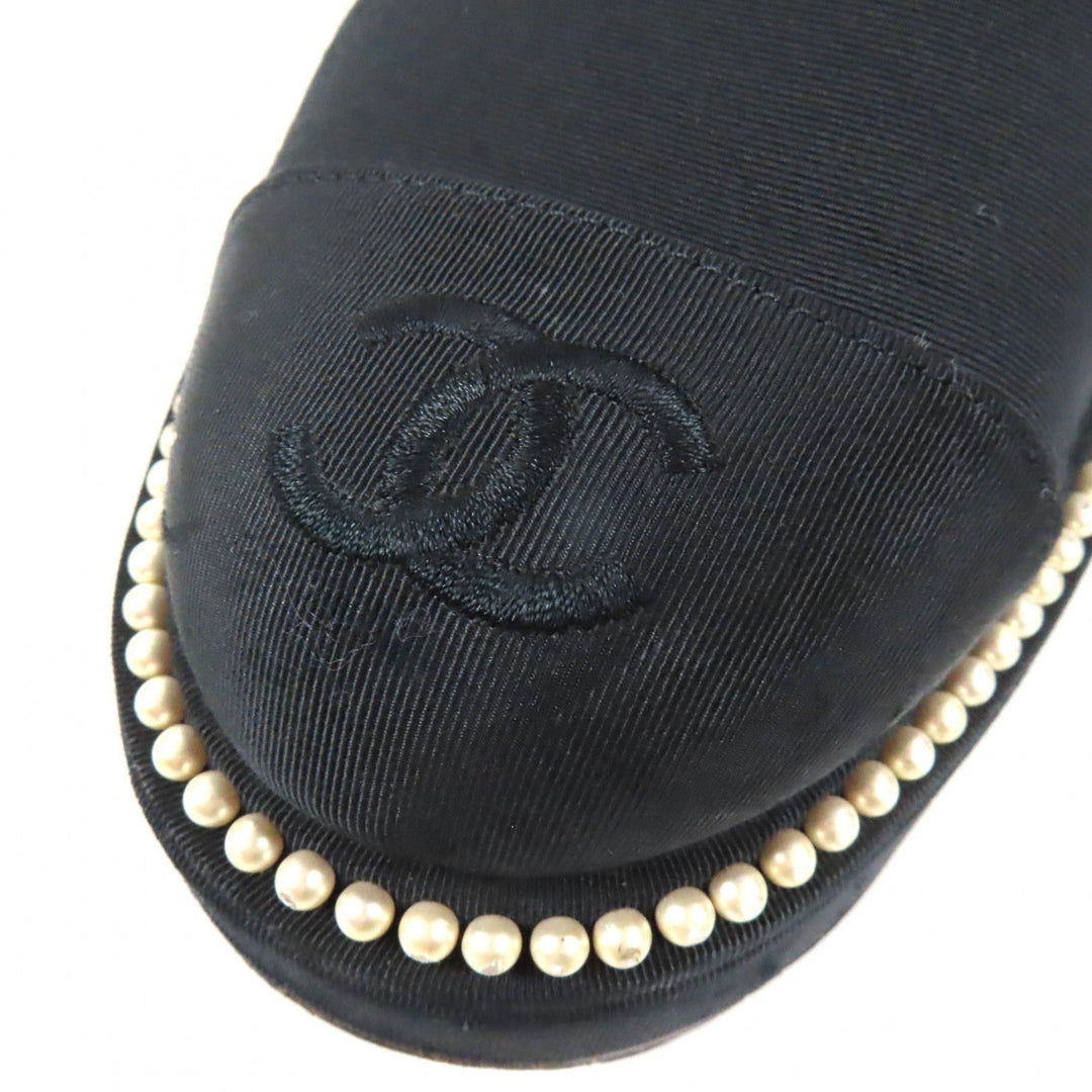 CHANEL short boots G35367 fabric black Women 37 C Used Authentic