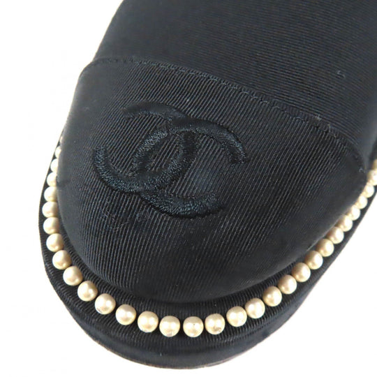 CHANEL short boots G35367 fabric black Women 37 C Used Authentic