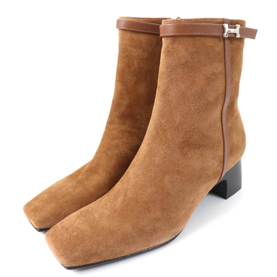 HERMES short boots Main: Suede leather Brown Oh Mage Women 36 Used Authentic