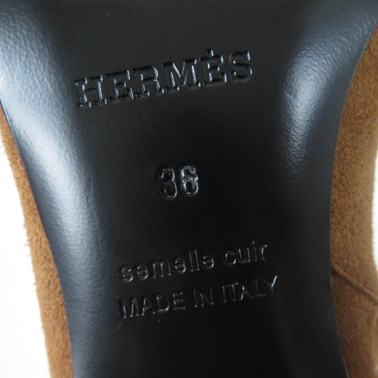 HERMES short boots Main: Suede leather Brown Oh Mage Women 36 Used Authentic