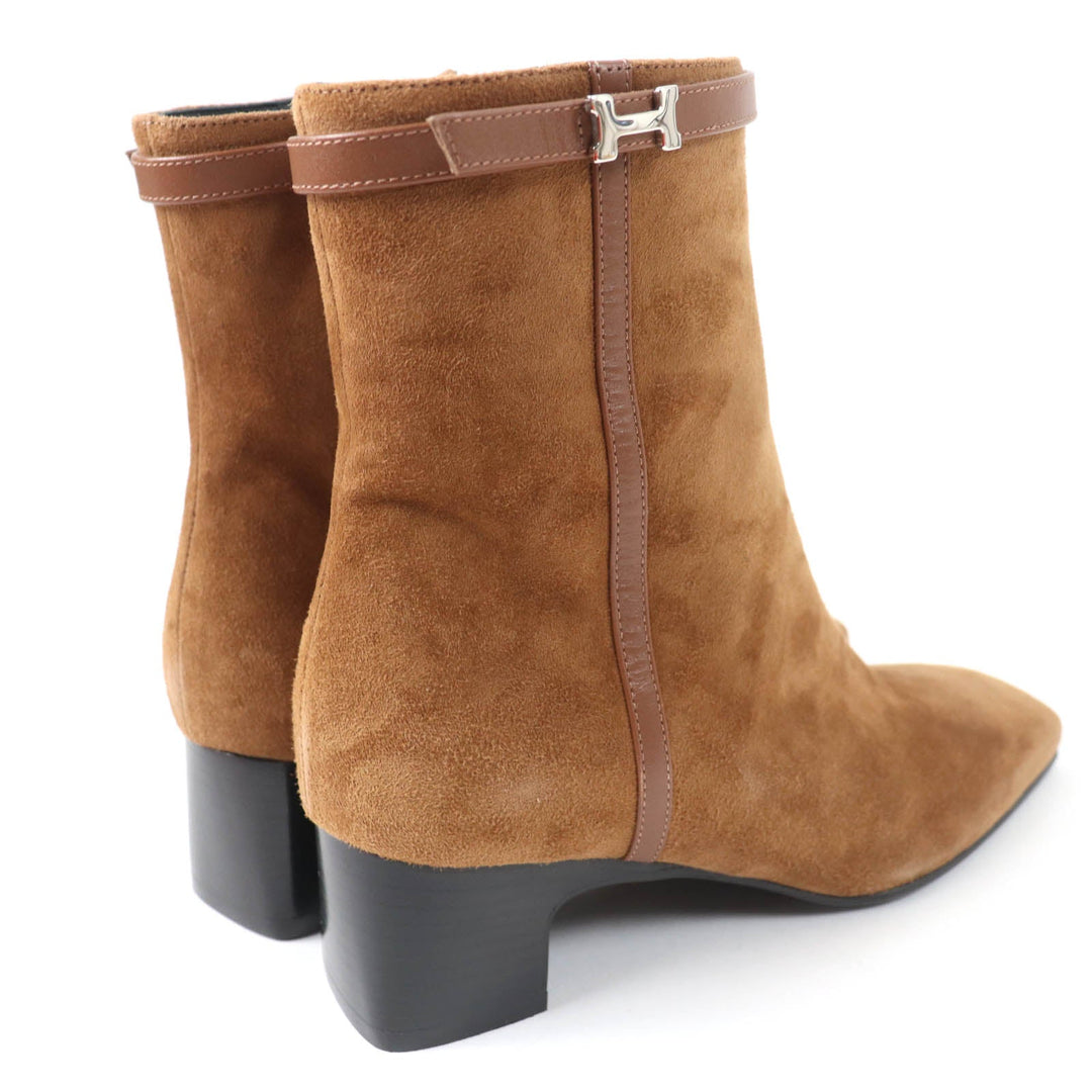 HERMES short boots Main: Suede leather Brown Oh Mage Women 36 Used Authentic