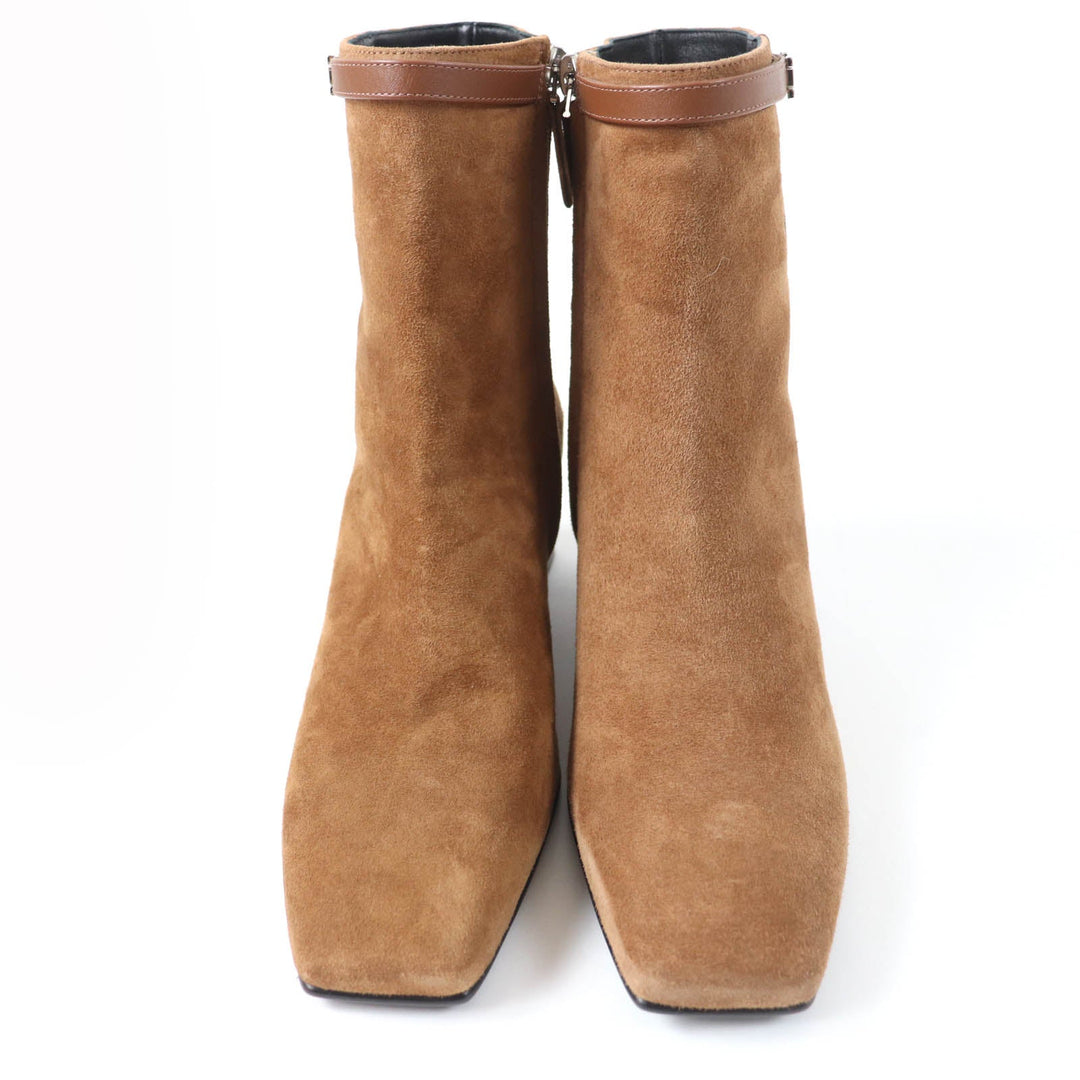 HERMES short boots Main: Suede leather Brown Oh Mage Women 36 Used Authentic