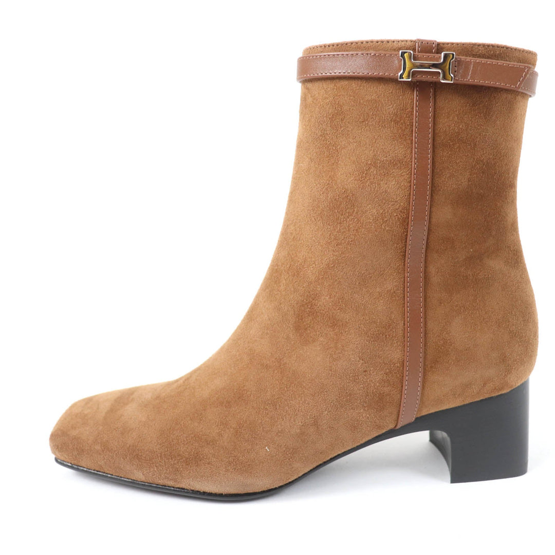HERMES short boots Main: Suede leather Brown Oh Mage Women 36 Used Authentic