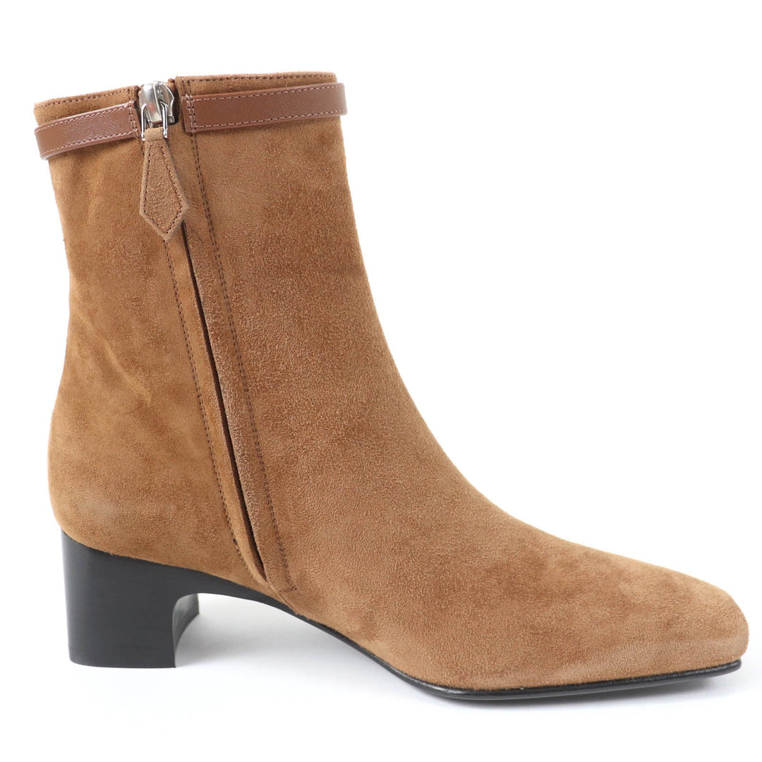 HERMES short boots Main: Suede leather Brown Oh Mage Women 36 Used Authentic