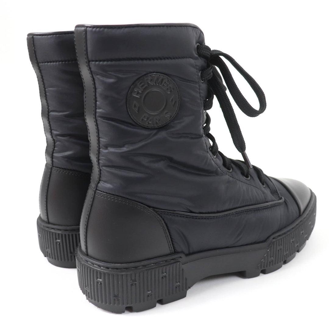 HERMES short boots Main: Nylon, Part: Leather black fresh Women 36 Used Authentic