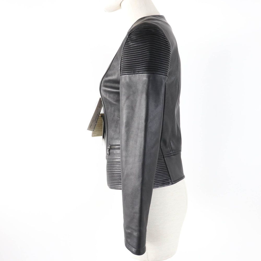 NEIL BARRETT Riders jacket Main: Lamb leather, Lining: 100% Cupra, Part: 98% Cotton, Part: 2% Elastane (Polyurethane) black Women XS Used Authentic